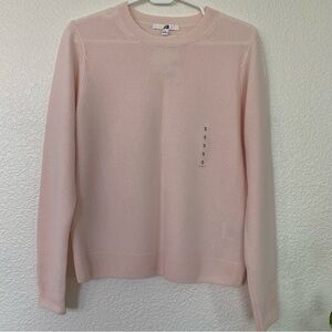 NWT Uniqlo 100 % Cashmere Soft Pink Crew Neck Sweater Long Sleeve Size S
